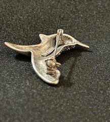 Vintage MONET Hummingbird Brooch Pin Rhinestone Crystal Blue Green Purple Signed