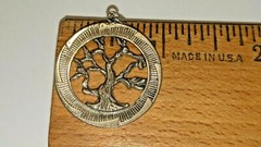 VINTAGE STERLING SILVER TREE OF LIFE CHARM PENDANT SIGHNED JMS STERLING