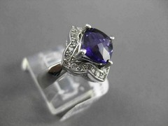ESTATE LARGE 2.25CTW DIAMOND & AAA AMETHYST 14KT WHITE GOLD FLORAL STAR RING