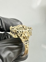 Antique Brass Detailed Open Work Filigree Techniques Adjustable Ring