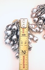 Vintage Silver tone Clustered Heart Pods Post Earrings Plastic Pierced Ears