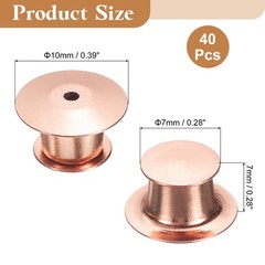 40Pcs Metal Locking Pin Backs, Pin Keepers Locking Clasp, Rose Gold