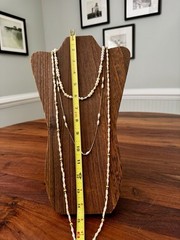 3 Vintage Lady Remington LR Faux Pearl Gold Tone Necklaces