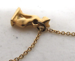 Metropolitan Museum Of Art Egyptian Gold Tone Bastet Mau Cat Pendant Necklace