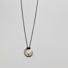 Fabulous Vintage Sterling Silver Crescent moon necklace signed Kenneth Cole 925