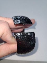 Gun Metal Hammered Cuff Bracelet Open Wide Boho Retro WOMEN Jewelry