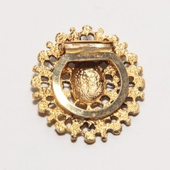 Vintage Cameo Profile Scarf Clip Gold Tone