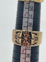 2 Vintage Rings 18K GE Gold Electroplated Rhinestone Sz 6 3/4 Gold Tone Sz 8 1/2