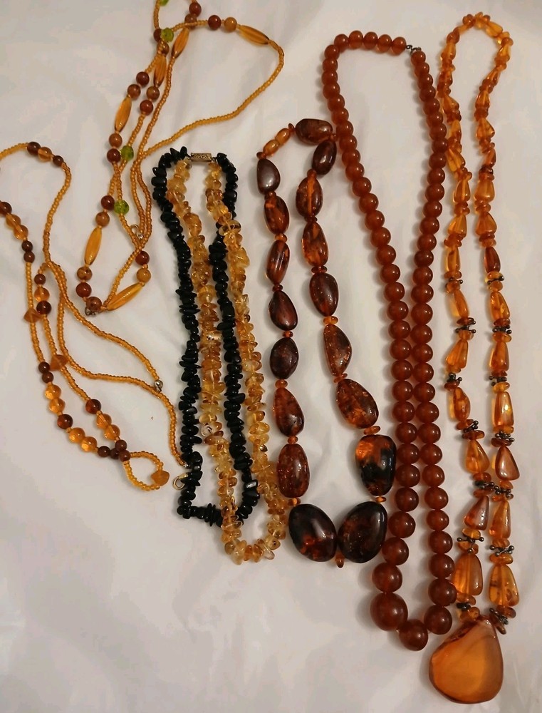 Amber Jewelry Lot Reconstituted & Baltic Amber Mixed Lot READ Descrip