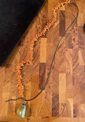 Vintage Coral & Turquoise Pendant Two Strand Necklace. Unique. 16 Inches