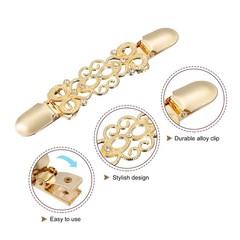 4 Pack Retro Zinc Alloy Sweater Dress Clips Cardigan Collar Clips Gold