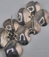 Vintage Stuart Nye 925 Sterling Silver Dogwood Flower Hook Earrings Excellent