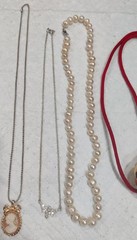 Lot Of Estate Costume Jewelry + Freshwater Pearls, 17 Pcs