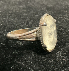 VTG Memorial Photograph Ring c1930s 1940s Portrait Under Glass Brass