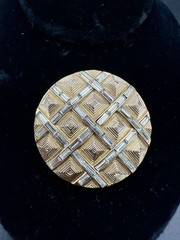 VTG 1950s-1960s CROWN TRIFARI Gold-tone Brooch Rhinestone Baguette 2 ½” Jewelry