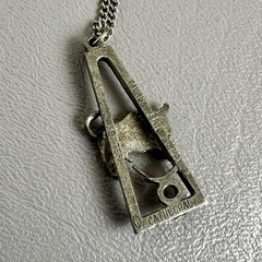 Vintage Cathedral Pewter Taurus Astrology Pendant Necklace Horoscope Bull