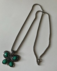 Vintage Silver-tone Butterfly Pendant Chain 24’ Pendant 1.5 X 1.5 in