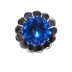 Vtg Large Sky Blue Faceted Topaz Flower Sterling 925 Ring Solitaire Mexico Sz 6