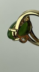 Vintage 70s 18kt HGE Gold Plate Aventurine Cocktail Ring 8.75