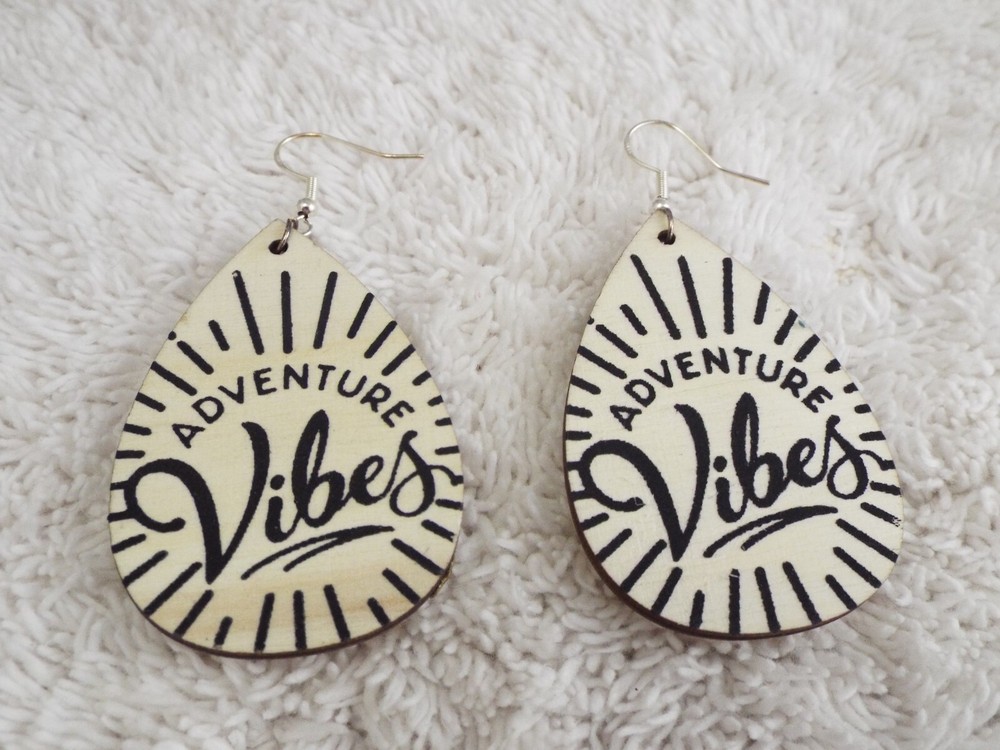 Adventure Vibes Wood Pierced Earrings (G3)