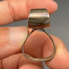 Vintage Modernist Tiger Eye Sterling Silver Dimensional Ring Size 5.25
