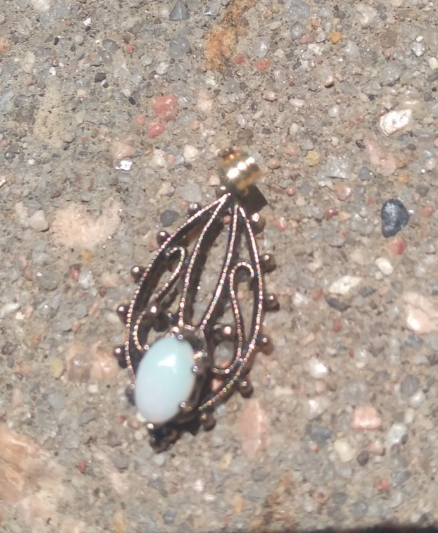 Vintage Moonstone Gold Filled Pendant 1in