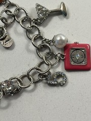 LOLITA 8” Silver Tone Metal Charm Bracelet W/ Its’ 5 O ‘Clock Somewhere !