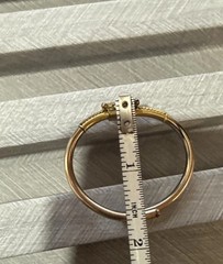 VTG, ANTIQUE BEAUTIFUL VICTORIAN EARLY 1879 HINGED CUFF BRACELET 1”3/4