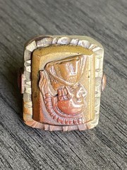 Vintage 1940s Mexican Biker Ring Roman Centurion Trojan Soldier 9.75 Two-Tone