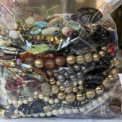 Vtg Craft Jewelry Lot Over 5 LBS Repurpose Beads Gemstones Harvest AB 6/26 CL