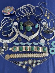 Vintage Jewelry Lot Mexico Alpaca Boho Ethnic Tribal Runway 30 Pc Bracelet Nlace