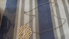 Vintage Italy Sterling Silver 925 Monogram Necklace “KNA” 18 Inch