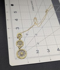 Sterling Silver Gold Overlay Peridot Stone Flower Pendant Necklace