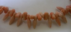 Vintage Art Deco Baby Teeth Shape Rose Pink Angel Skin Coral Necklace – Unique