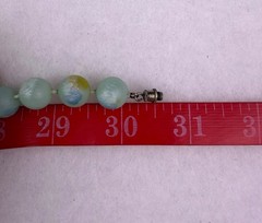 Vintage Knotted Green & Blue Gemstone Beads Necklace Jewelry