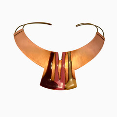 Modernist Statement Necklace • Avant-Garde Copper & Brass Choker • 1-of-1 Signed