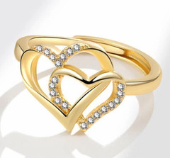 10K Yellow Gold FN 0.20TCW Round Cut White Moissanite Heart Design Bride Ring