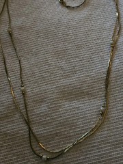 Vintage Double Strand Goldtone Necklace, Medici,around 10inch Each Side 20inch