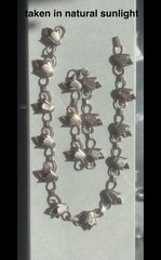 RARE Rose Gold Bell Flower Paste Necklace Bracelet ART DECO Sterling SET 15.25″