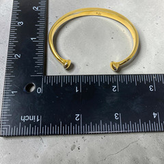 Vtg Y2K Ralph Lauren Gold Tone Nailhead Cuff Bracelet RLL Solid Bangle Box Pouch