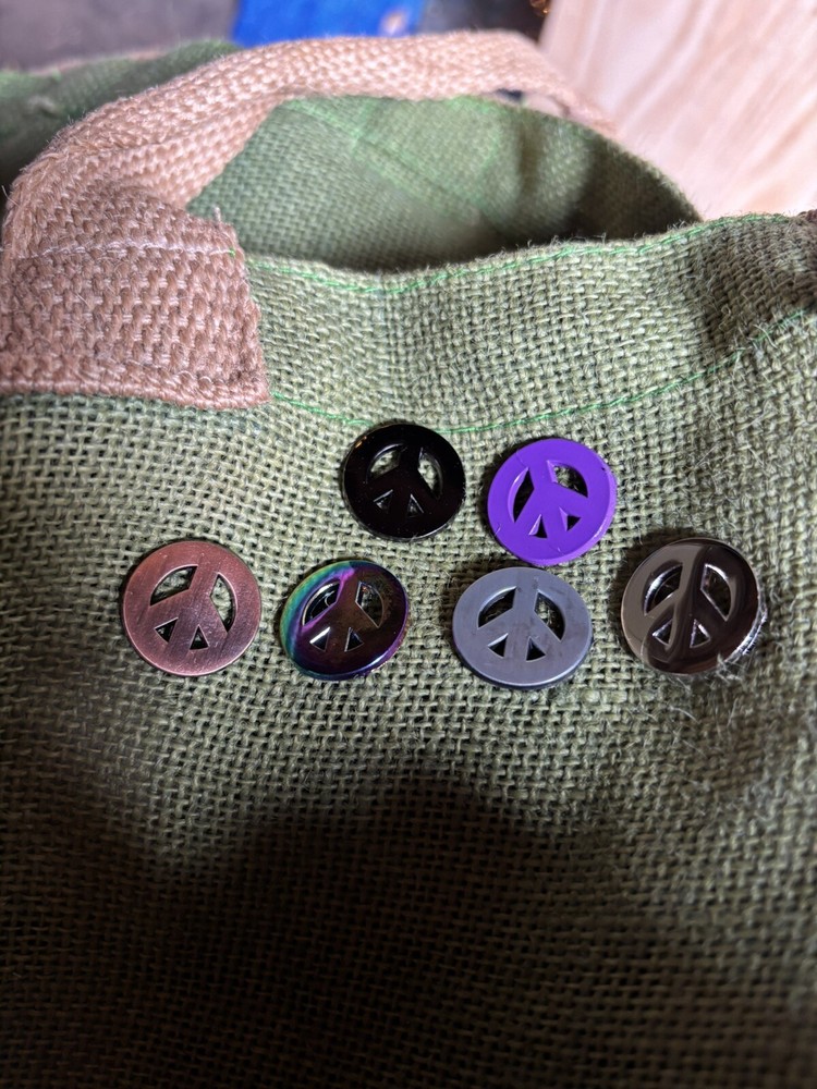Peace Sign Pin Collection 6 Pins Double Posted Waterproof Designed In Humboldt