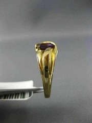 ESTATE 1.03CT ROUND DIAMOND & AAA TRILLION CUT AMETHYST 14K 2 TONE GOLD FUN RING