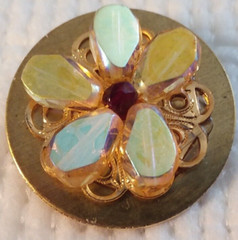 1.25″ Yellow Beaded MaryBee Brooch 07-01-2024