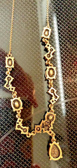 Avon “MN” red rhinestones 20″ necklace oval round pear dangle vintage