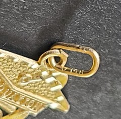 Vintage 90s 14K Yellow Gold 1995 Graduation Cap Charm NOS 0.5 Grams