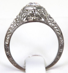 Antique Art Deco 1920’s Diamond 18KW Engagement Ring Size 6 UK-L1/2 EGL USA