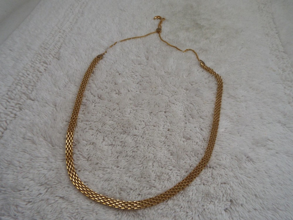 Goldtone Mesh Chain Adjustable Length Necklace