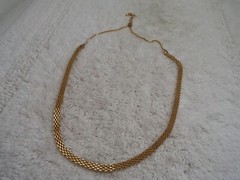 Goldtone Mesh Chain Adjustable Length Necklace