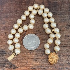 Lot 16 Vintage Now Simulated Faux Pearl Bracelets 2 Napier 1 Coro 2 Patented