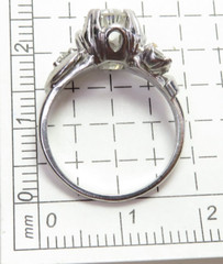 Antique 1920’s 3 Diamond Engagement Platinum Ring Size 5.5 UK-K1/2 EGL USA Deco